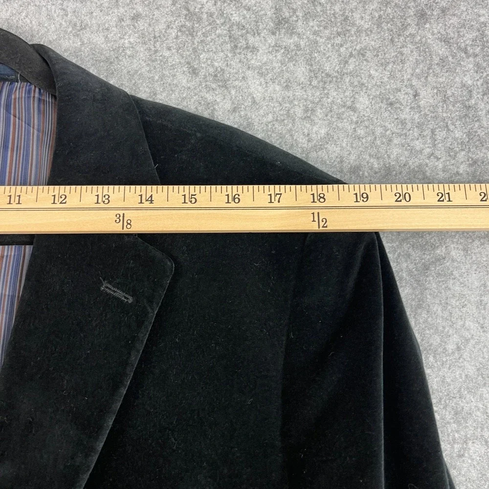 Madison Velvet Blazer Sport Coat Mens 44R Black 2 Button Cotton Smoking Jacket